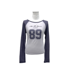 シースルーナンバーラグラン長袖Tシャツ