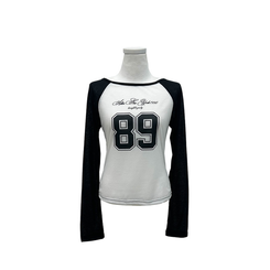 シースルーナンバーラグラン長袖Tシャツ