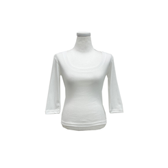 Uネックスリットスリム7分袖Tシャツ(6color)