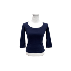 Uネックスリットスリム7分袖Tシャツ(6color)