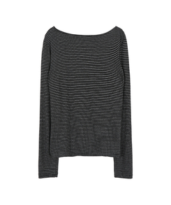 ストライプボートネックTシャツ