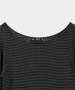 ストライプボートネックTシャツ