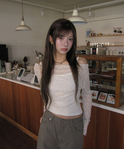 【SET】レースドレープブラウス キャミソール CREAM