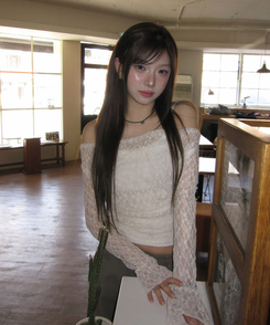 【SET】レースドレープブラウス キャミソール CREAM