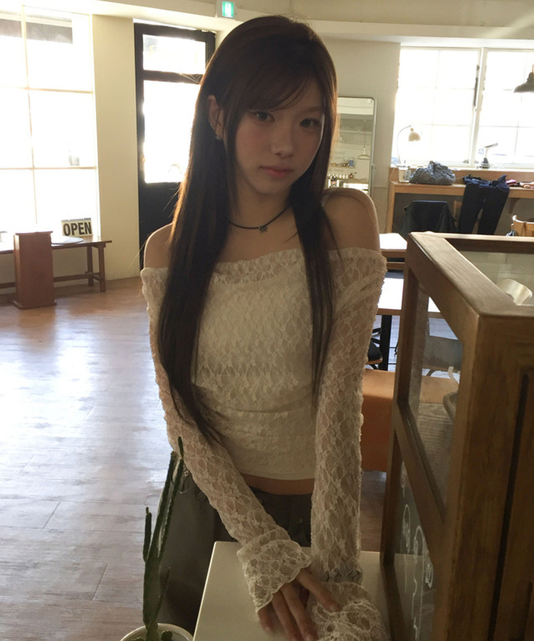 【SET】レースドレープブラウス キャミソール CREAM