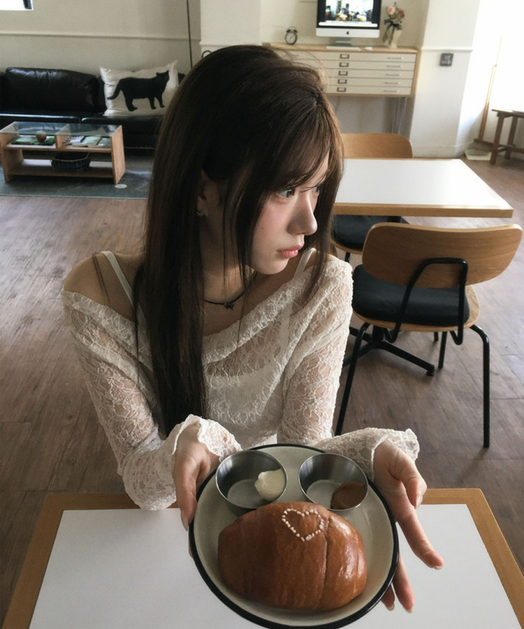 【SET】レースドレープブラウス キャミソール CREAM