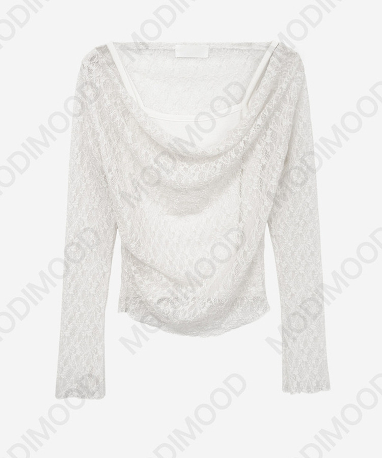 【SET】レースドレープブラウス キャミソール