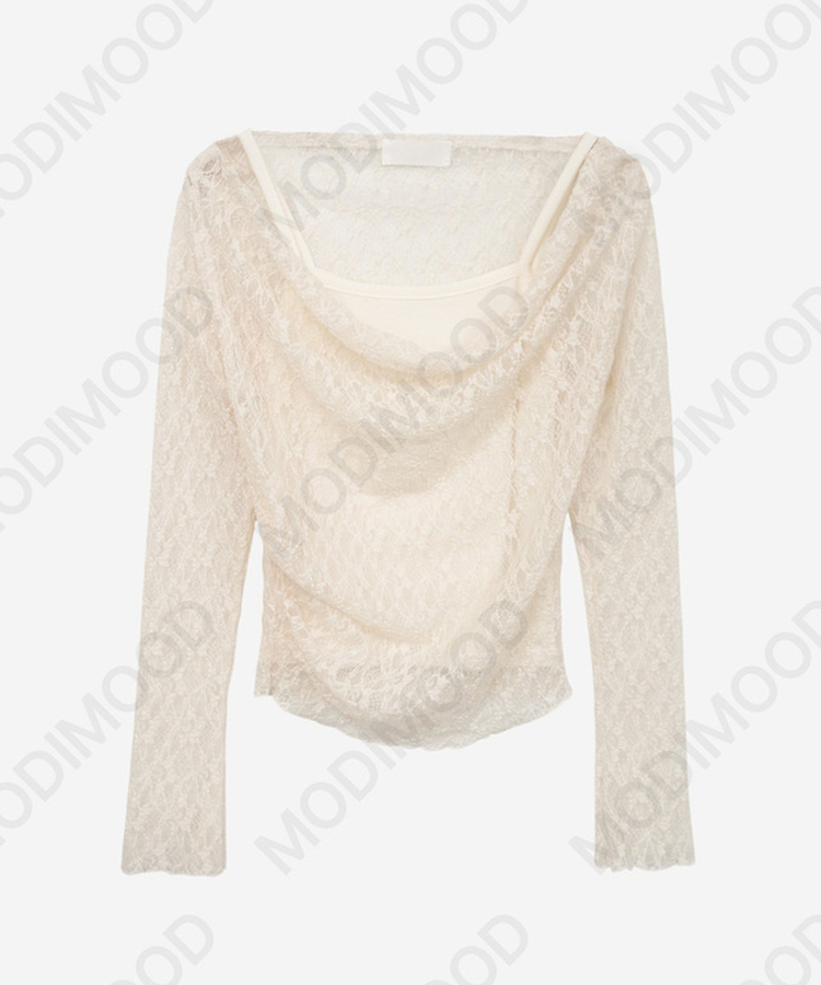 【SET】レースドレープブラウス キャミソール