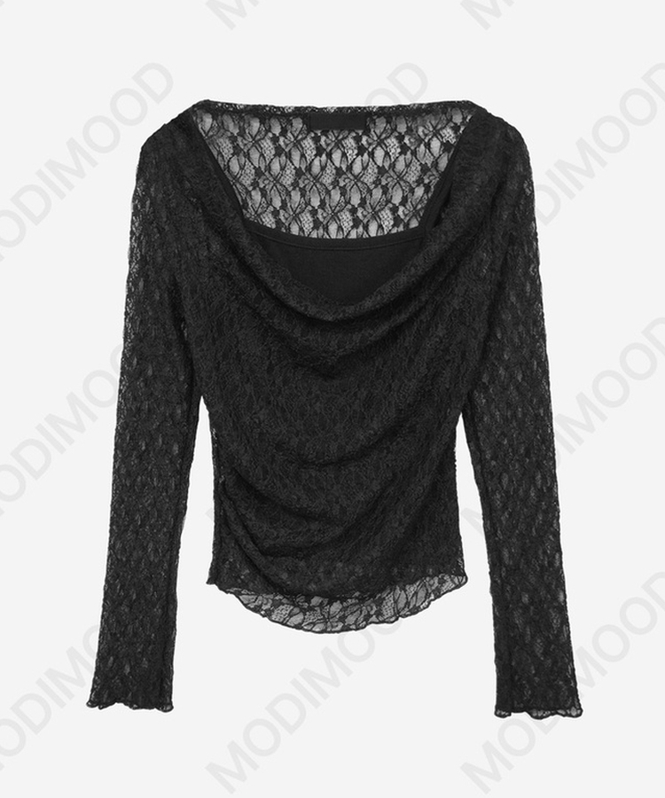 【SET】レースドレープブラウス キャミソール