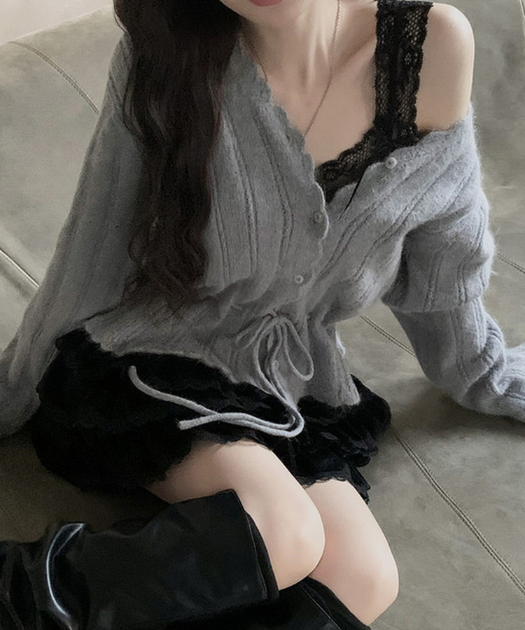 アンゴラニットカーディガン GREY