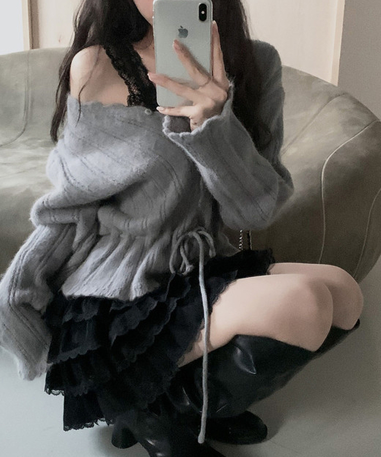 アンゴラニットカーディガン GREY