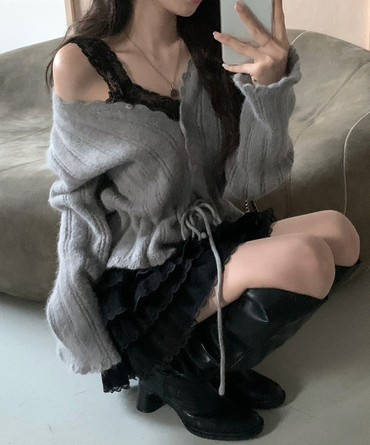 アンゴラニットカーディガン GREY