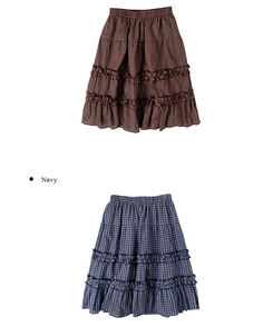 ビンテージチェックティアードミディスカート