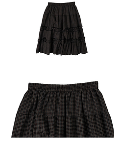 ビンテージチェックティアードミディスカート