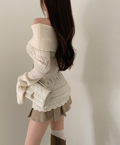 パンチングシースルーオフニット IVORY