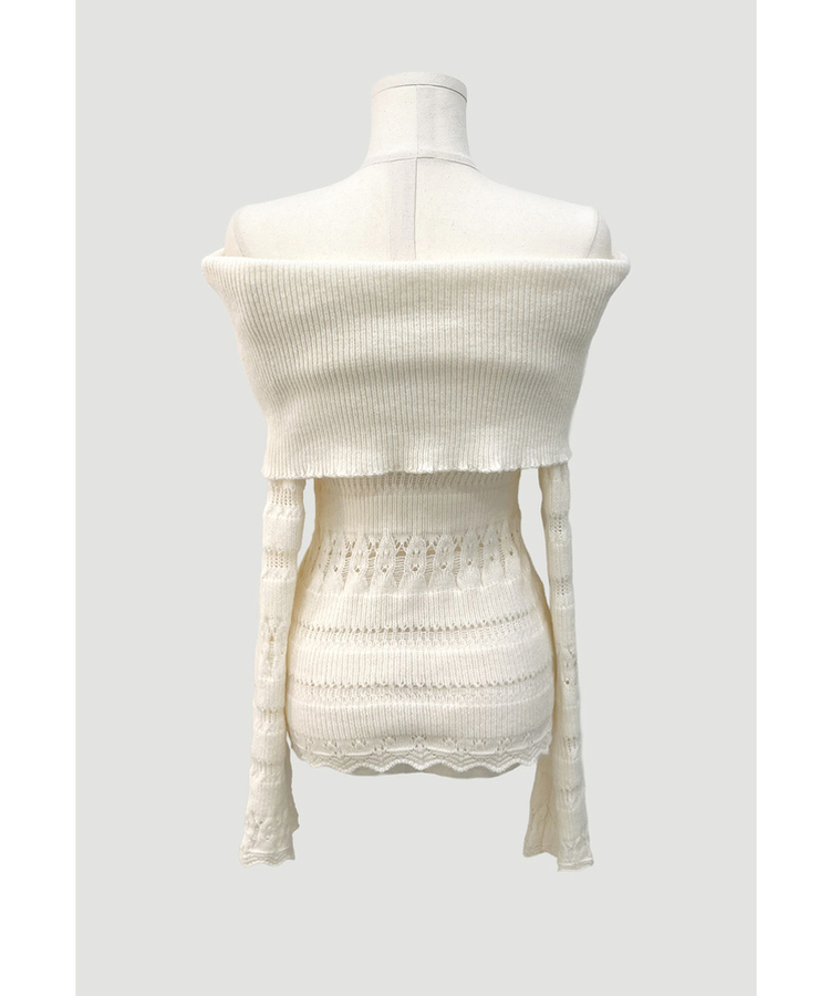 パンチングシースルーオフニット