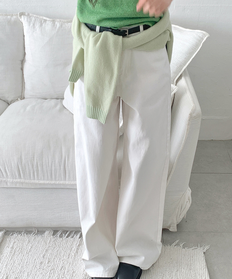 ピンターバックポケットデニムパンツ WHITE