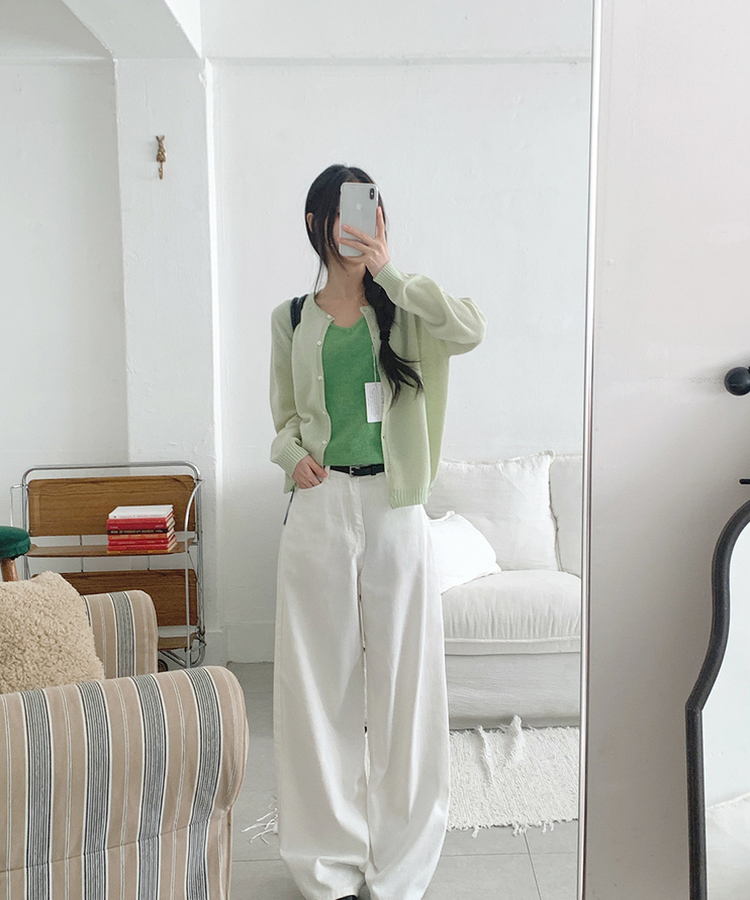 ピンターバックポケットデニムパンツ WHITE