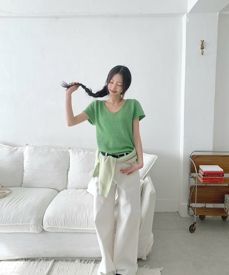 ピンターバックポケットデニムパンツ WHITE