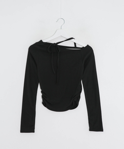 アンバランスリボンストラップTシャツ