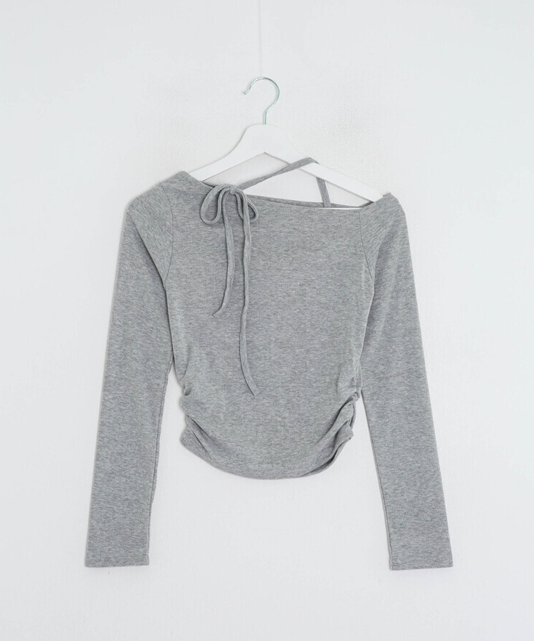 アンバランスリボンストラップTシャツ