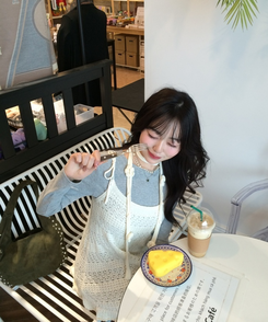 【SET】かぎ編みニットワンピース＋タイ IVORY