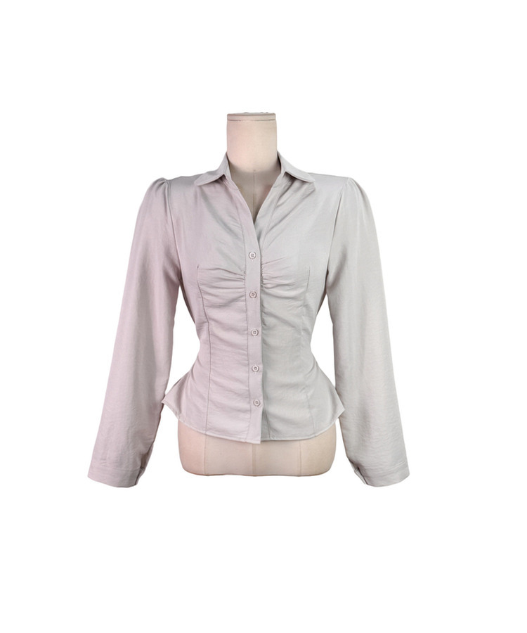 ボタンウエストストラップブラウス