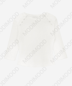 ボタンスナップ7分丈Tシャツ(5color)