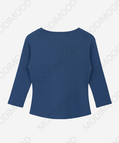 ボタンスナップ7分丈Tシャツ(5color)