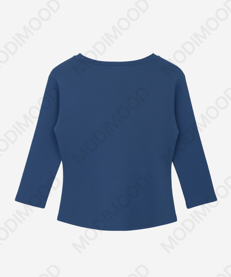 ボタンスナップ7分丈Tシャツ(5color)