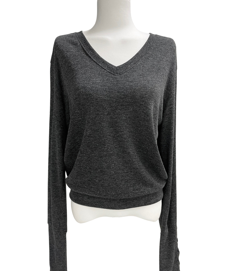 ハンドボタンルーズ長袖Tシャツ(5color)