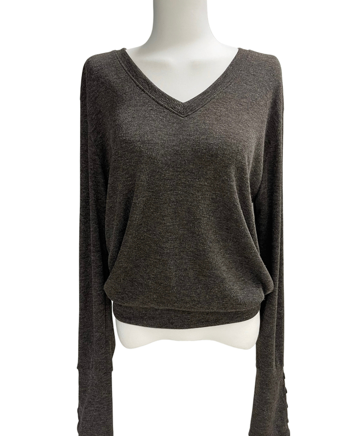 ハンドボタンルーズ長袖Tシャツ(5color)