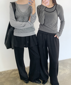 レイヤードトレーニングスカートパンツ BLACK