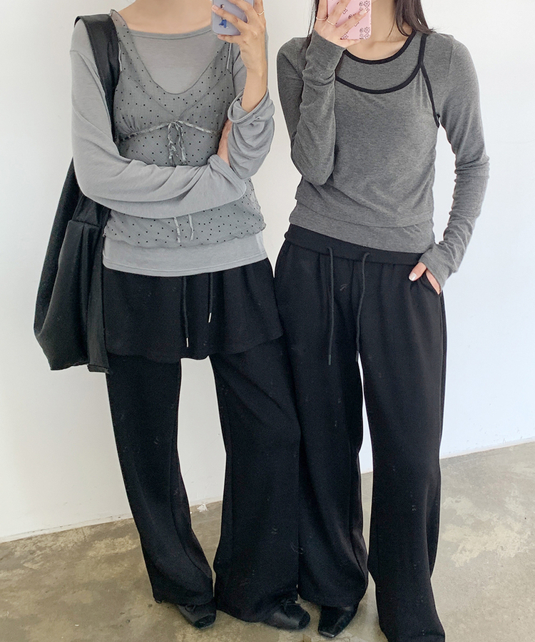 レイヤードトレーニングスカートパンツ BLACK