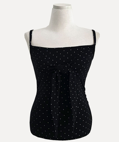 ソフドットチェックリボンキャミソール