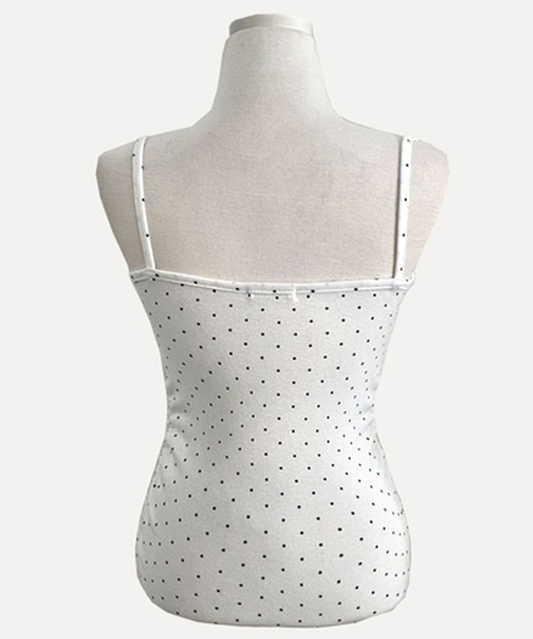 ソフドットチェックリボンキャミソール