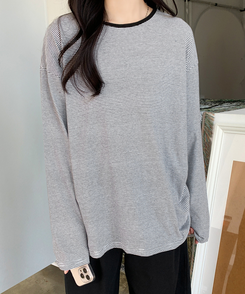 ストライプオーバーフィットTシャツ(6color) IVORY