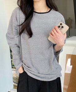 ストライプオーバーフィットTシャツ(6color) IVORY