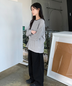 ストライプオーバーフィットTシャツ(6color) IVORY