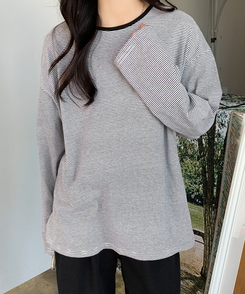 ストライプオーバーフィットTシャツ(6color) IVORY