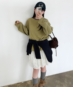 ストライプオーバーフィットTシャツ(6color) OLIVE