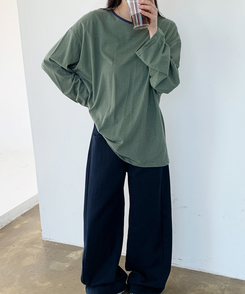 ストライプオーバーフィットTシャツ(6color) GREEN