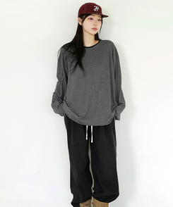 ストライプオーバーフィットTシャツ(6color) BLACK