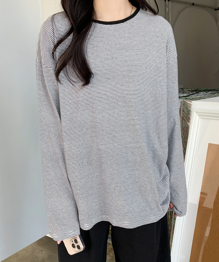 ストライプオーバーフィットTシャツ(6color) IVORY