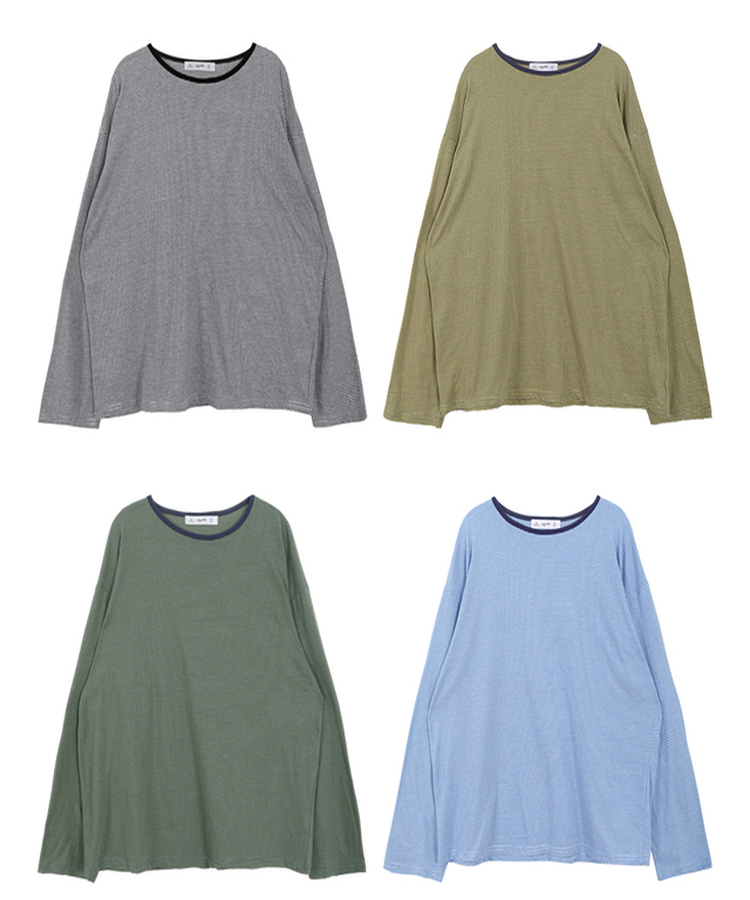 ストライプオーバーフィットTシャツ(6color)