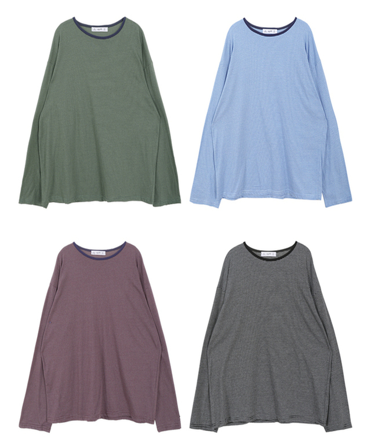 ストライプオーバーフィットTシャツ(6color)