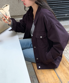 コットンオーバーフィットジャケット PURPLE