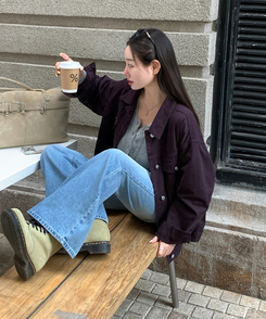 コットンオーバーフィットジャケット PURPLE