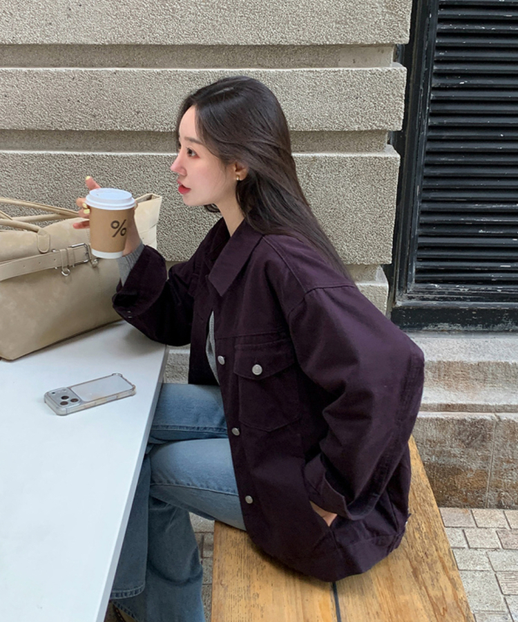 コットンオーバーフィットジャケット PURPLE