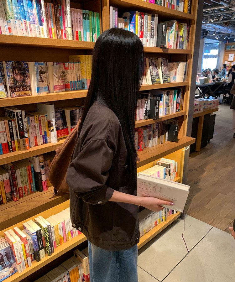 コットンオーバーフィットジャケット CHARCOAL BROWN